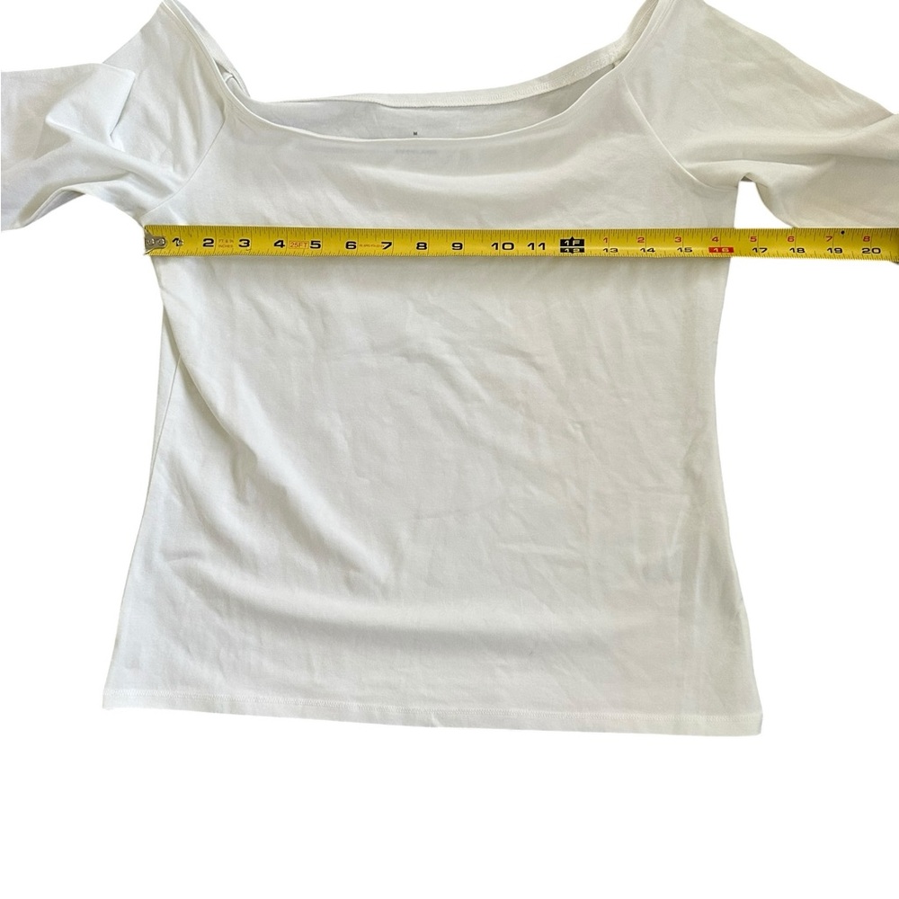 Everlane THE FORM OFF-SHOULDER TOP color White size medium - Picture 6 of 9